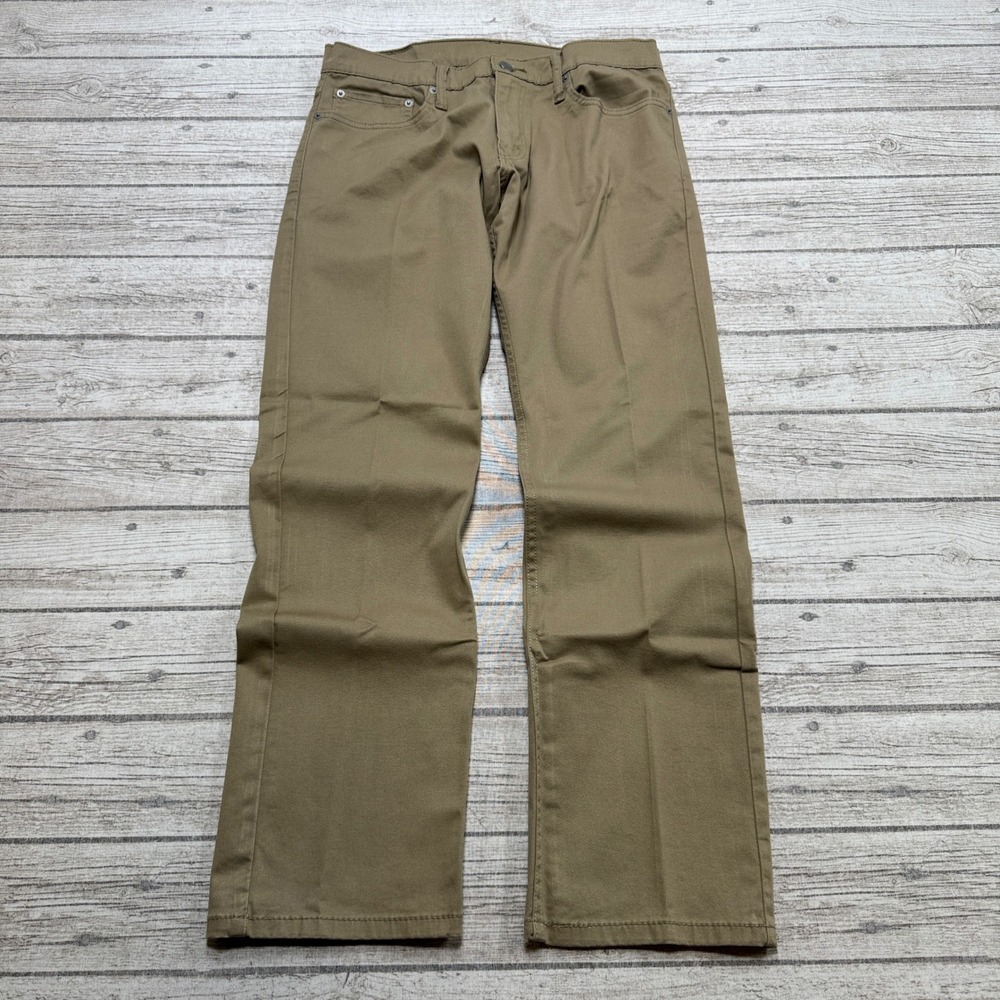 Levi's 514 Pants Men's 32x30 Khaki Tan Straight Fit Stretch Cotton Twill Utility